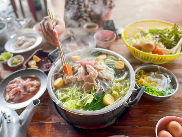 istock Thai grilled pork is a popular grilled and boiled dish among Thai people that can be found everywhere. It is suitable for gathering with family or friends. 2206190030
