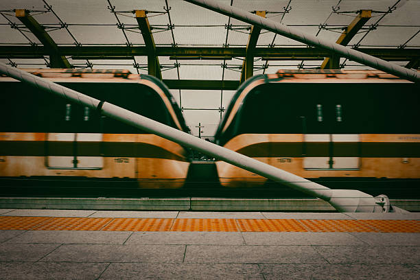 yellow train in metro station