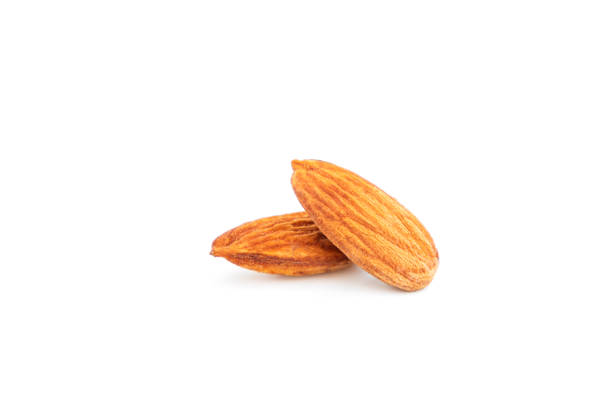 istock Roasted almond nuts isolated on white background, Almond Kernels 2206194338