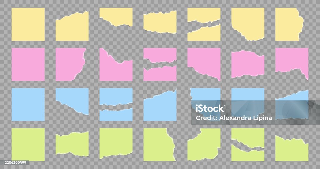 Sticker Ripped Vector Collection Of Colorful Torn Stickers And Ripped Sheets With Rough Edges ...