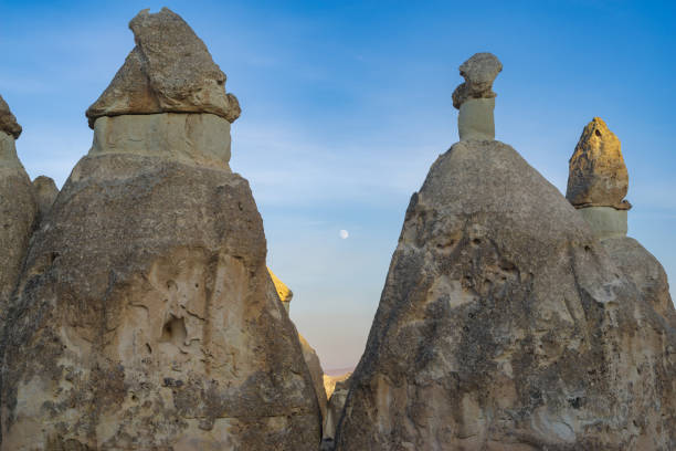 Turkey, Cappadocia. Group of phallic shaped fairy chimney rock formations