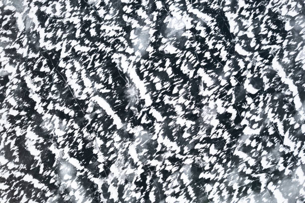 Details of the ice on surface of a  frozen lake, Swedish Lapland, Norrbotten, Sweden