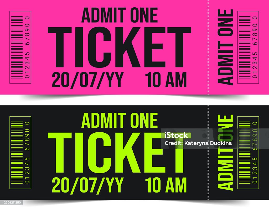 Video. Ticket Ticket Templates Admit One Ticket Designs Vector Illustration Stock ...