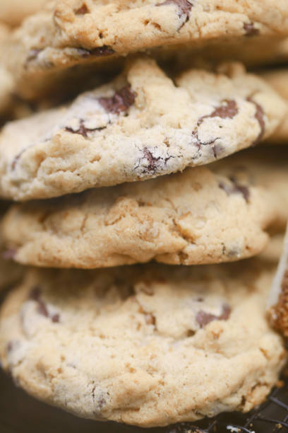 istock Deliciously Freshly Baked Chocolate Chip Cookies in a Tasty Stack 2206214111