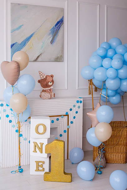 istock One Birthday Party  with ballons 2206215862