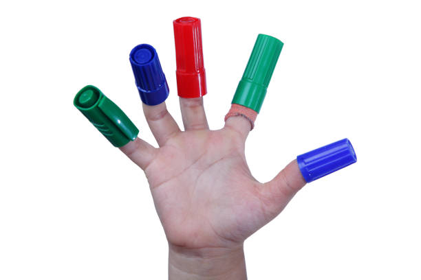 Brightly colored finger caps enhance children's creativity and assist in art projects. These playful tools encourage imaginative expression and help develop fine motor skills.