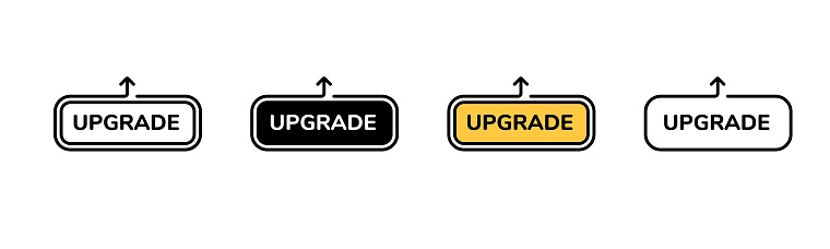 Four Upgrade Buttons In Different Styles Highlighting Design Variations ...
