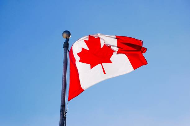 istock Flag of Canada flying proudly. 2206222363