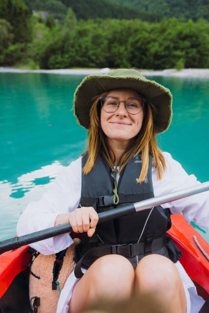 istock Hello From Canoe on Beautiful Lake 2206225209