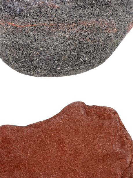 istock Edges of two pebbles isolated on white background 2206225466