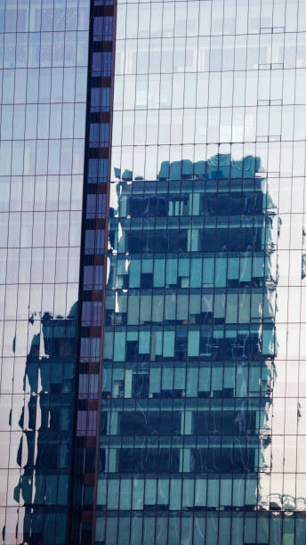 istock Glassy facade of office building with facade 2206227610