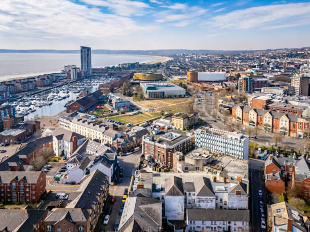 istock Mixed use buildings in central Swansea 2206230127
