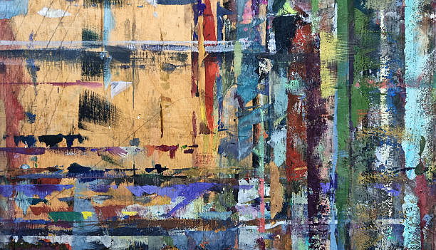istock Paint brushes and palette of oil paints on a black background. Selective focus 2206230632