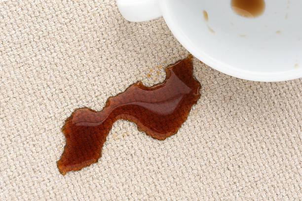 istock Dirty stains from spilled coffee on textile upholstery. 2206233567