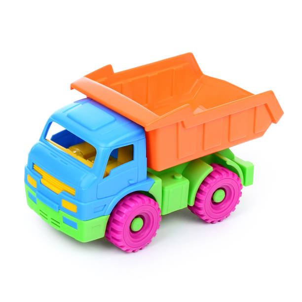 istock A plastic toy truck on a white background. 2206234021