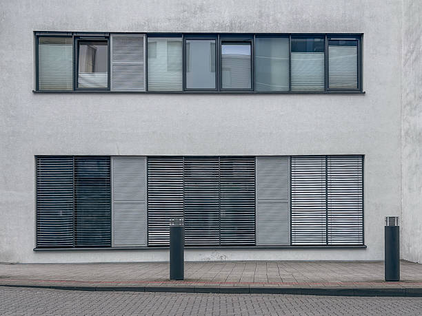 istock abstract minimalist partial view of a modern exterior facade with external blinds 2206242440