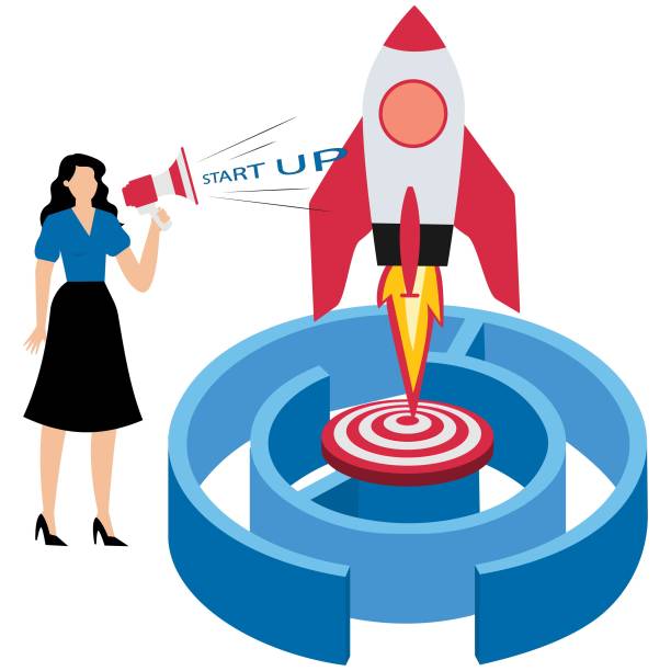 istock Businesswoman launching his new company startup, project launch, successful idea 2206248309