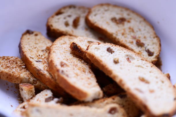 istock Freshly sliced bread served in a clean white bowl, ready for use 2206249995