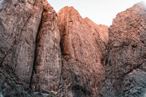 Steep rock face in gorge, Morocco