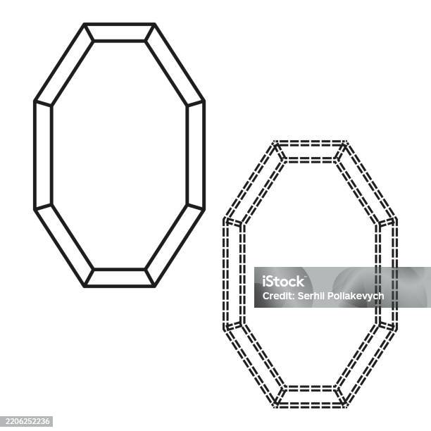 Octagon Frame Set Geometric Border Symbol Angular Shape Collection ...