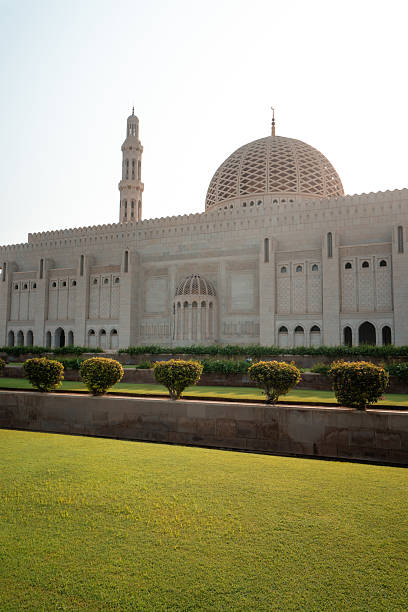 Muscat,Oman - April 24,2022 : View on Sultan Qaboos grand mosque architecture in Muscat.
