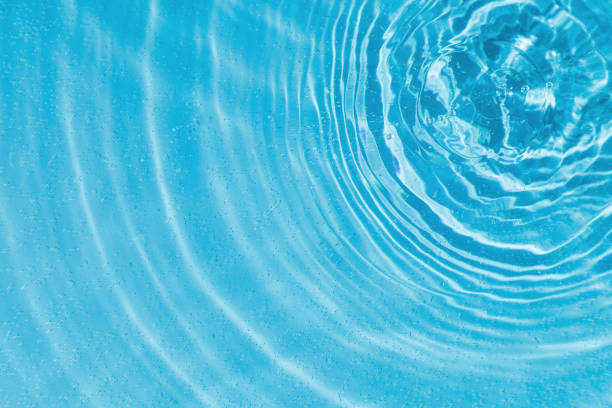 istock drops on water with circles on a blue background 2206262997