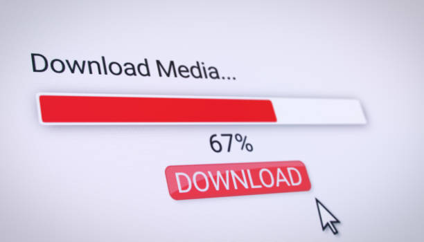 istock Illustration of a website with a red download button. 2206265987
