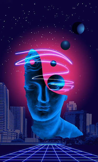 istock Contemporary art collage with antique statue head in a surreal style. 2206267087