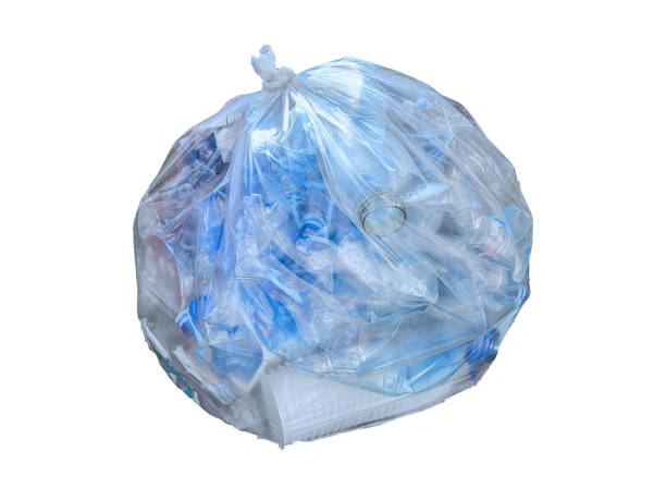 istock A transparent plastic bag filled with washed household plastic waste, prepared for recycling, is isolated. 2206268917