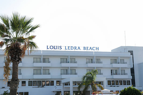 Paphos, Cyprus- September 5, 2023: Louis Ledra Beach hotel exterior view on Paphos beachfront promenade