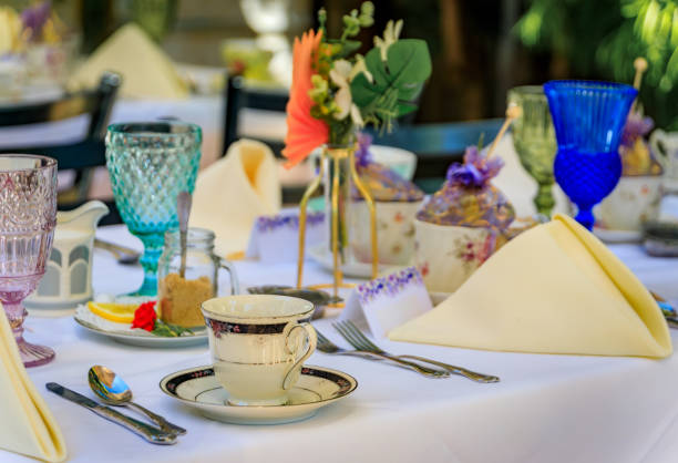 istock San Juan Capistrano restaurant table, set for celebration with vintage teacups 2206286018