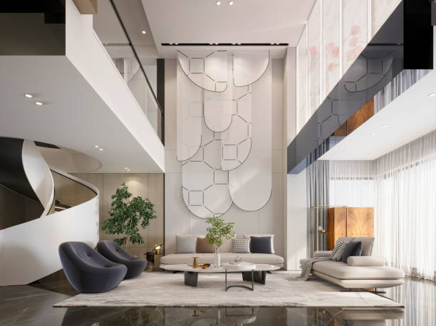 istock 3d render of luxury home living room 2206290259