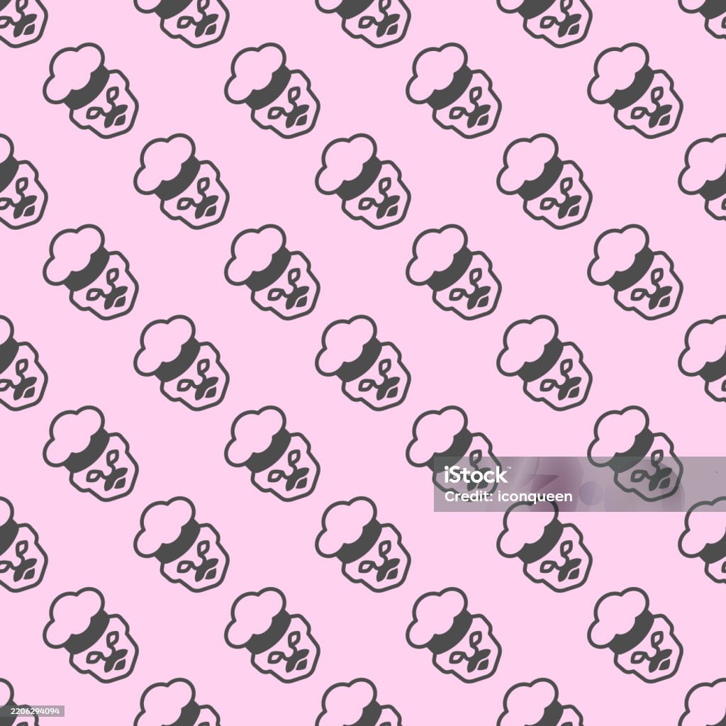 Chef Cooker Face Solid Seamless Pattern Culinary Cooking Theme Vector ...