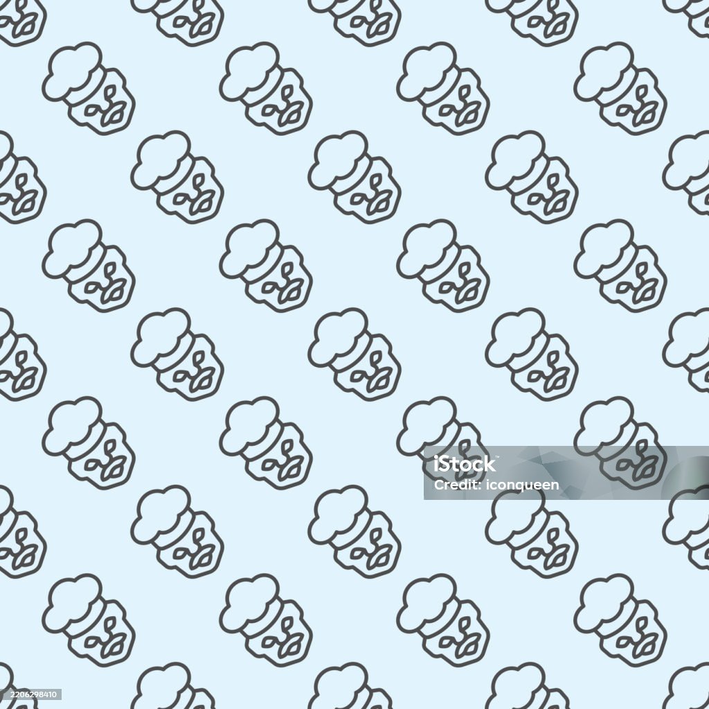Chef Cooker Face Line Seamless Pattern Culinary Cooking Theme Vector ...