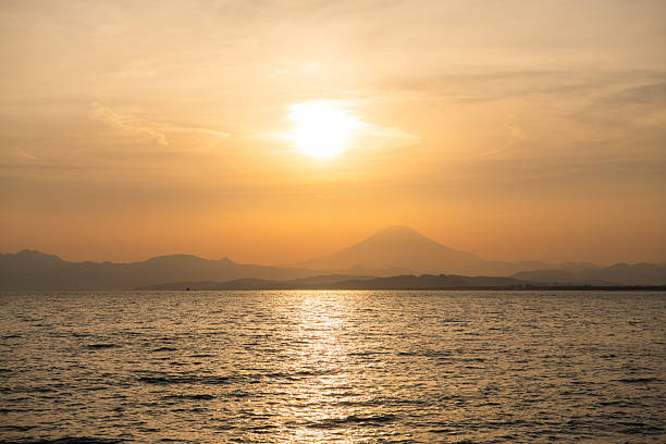 Seascape Photo (Sunset on Mt. Fuji from Shonan Fujisawa)