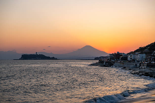 istock Seascape Photo (Sunset on Mt. Fuji from Shonan Fujisawa) 2206298496