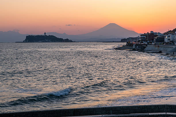 istock Seascape Photo (Sunset on Mt. Fuji from Shonan Fujisawa) 2206298505