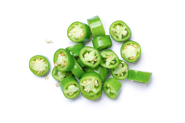 istock Green chili  peppers overhead view 2206316658