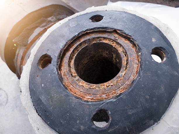 istock Water pipe flange with rubber gasket for installation water pipe industry. 2206321997