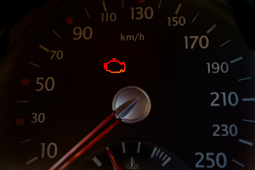 Engine Control System Malfunction Engine Malfunction Warning Light Control In Car Dashboard Stock Photo ...