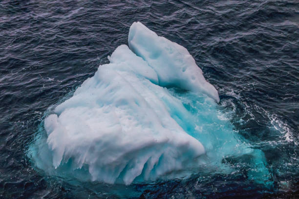 Iceberg floating near the Antarctic Peninsula. Blue ice.