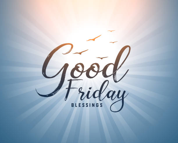 good friday wishes background with birds and light effect good friday wishes background with birds and light effect vector good friday stock illustrations