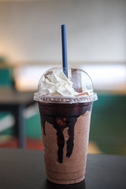 istock Chocolate Blended with whipped cream, on the table with blurred background 2206332638