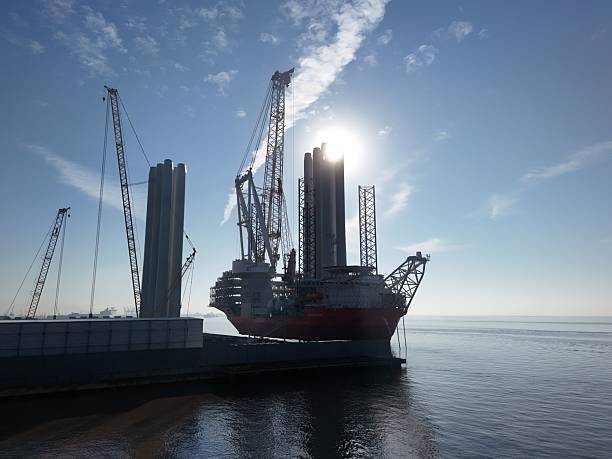 wind peak Vessel docked at Siemens Gamesa, wind turbine factory on the north bank of the river Humber. Kingston upon Hull