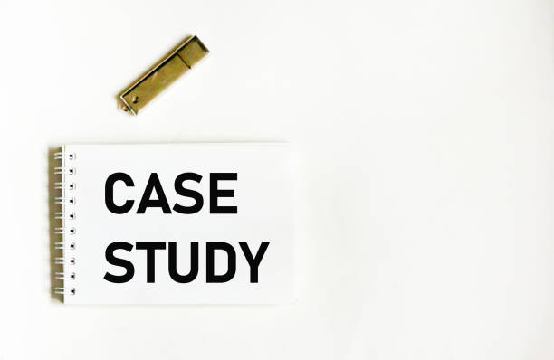 istock Business concept. On the table is a notebook with the inscription - CASE STUDY, next to a flash drive 2206340213