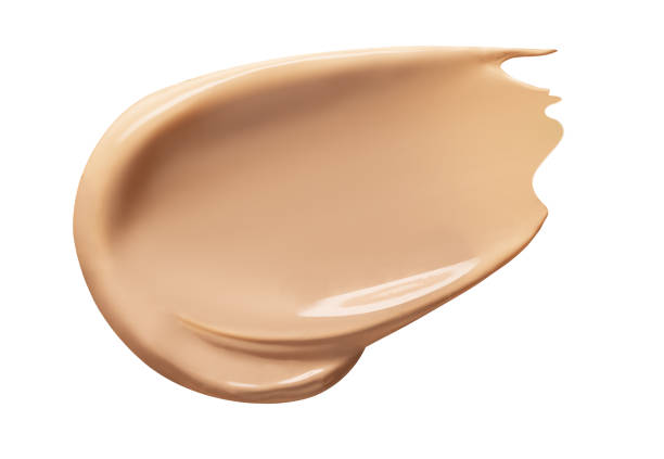 istock Makeup Liquid foundation stroke isolated on white background. Cosmetic product brush swatch 2206341368
