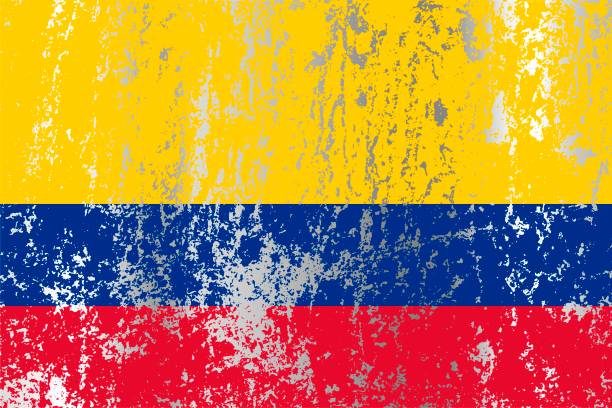 Colombia flag with grunge effect.