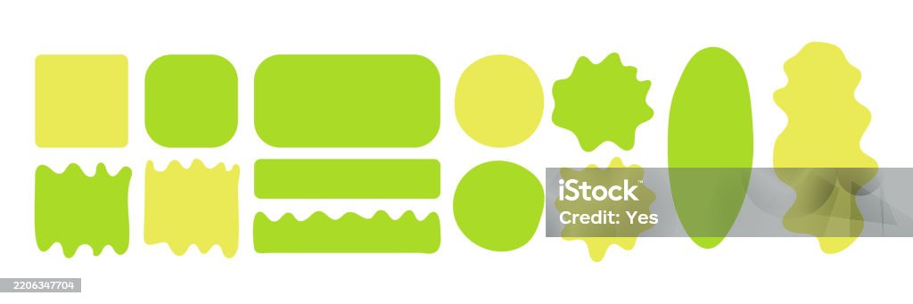 Hand Drawn Spring Shapes Set Of Liquid Circle And Rectangle Forms ...