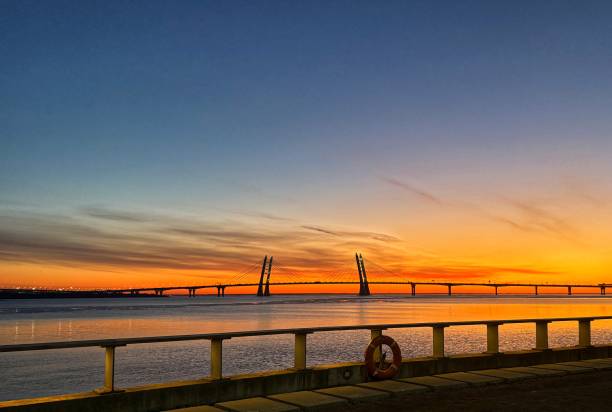 istock Sunset, bridge, sky, water, sea 2206348209