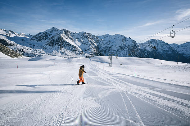 Young man in Powder snow